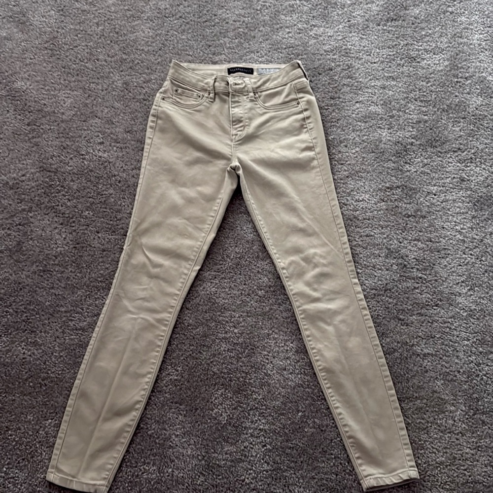 khaki aeropostal high-waisted jeggings size 0 reg